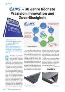 Werbeseite für LWS Werkzeuge mit Grafiken zu Kostenersparnis und Serviceangeboten.