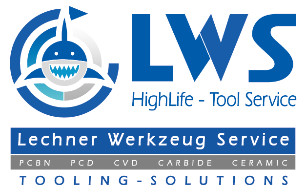 Logo von Lechner Werkzeug Service mit Hai-Symbol, Text "Highlife - Tool Service" und "Tooling-Solutions".